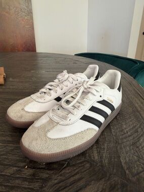 adidas | Shoes | Adidas White Sneakers With Rose Gold Stripes | Poshmark